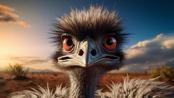 AI generated emu high quality image photo