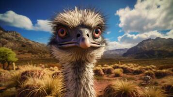 AI generated emu high quality image photo