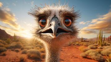 AI generated emu high quality image photo