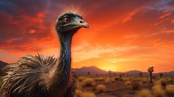 AI generated emu high quality image photo