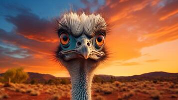 AI generated emu high quality image photo