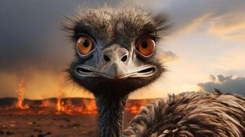 AI generated emu high quality image photo