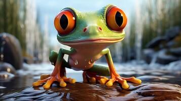 AI generated frog high quality image photo