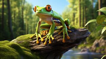 AI generated frog high quality image photo