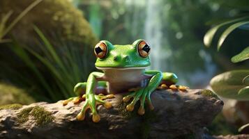 AI generated frog high quality image photo