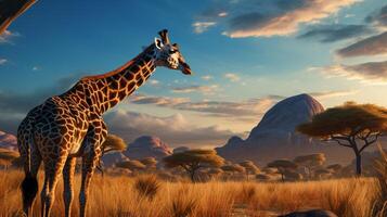 AI generated giraffe high quality image photo