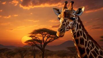 AI generated giraffe high quality image photo