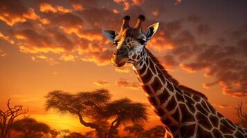 AI generated giraffe high quality image photo