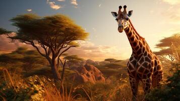 AI generated giraffe high quality image photo