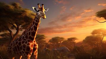 AI generated giraffe high quality image photo