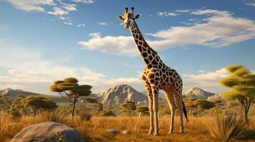 AI generated giraffe high quality image photo