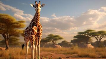 AI generated giraffe high quality image photo