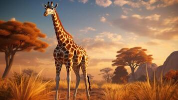 AI generated giraffe high quality image photo