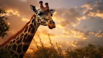 AI generated giraffe high quality image photo