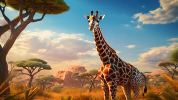 AI generated giraffe high quality image photo