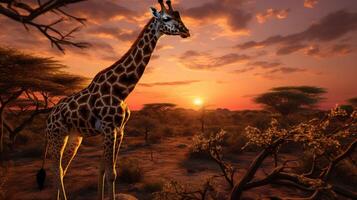 AI generated giraffe high quality image photo