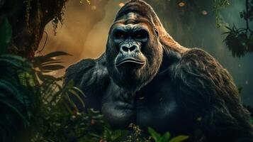 AI generated gorilla high quality image photo