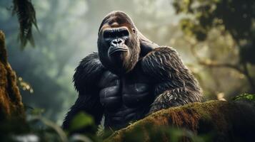 AI generated gorilla high quality image photo