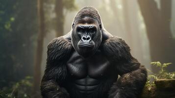 AI generated gorilla high quality image photo