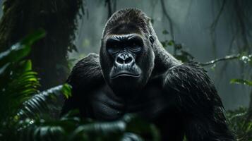 AI generated gorilla high quality image photo