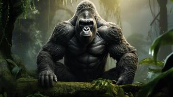 AI generated gorilla high quality image photo