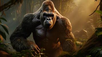 AI generated gorilla high quality image photo