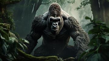 AI generated gorilla high quality image photo