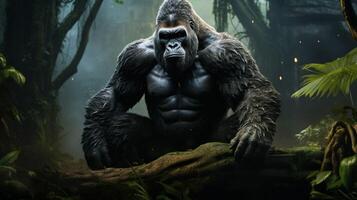 AI generated gorilla high quality image photo