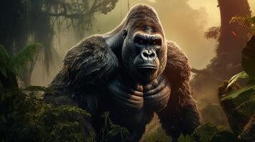 AI generated gorilla high quality image photo