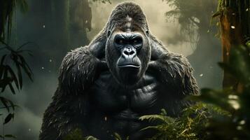 AI generated gorilla high quality image photo