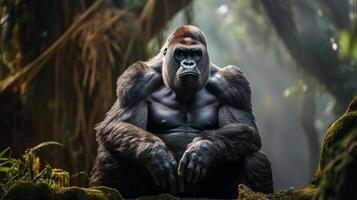 AI generated gorilla high quality image photo