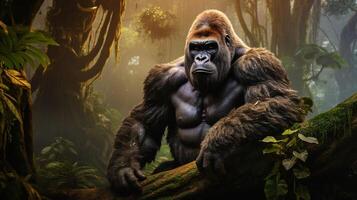 AI generated gorilla high quality image photo