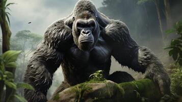 AI generated gorilla high quality image photo