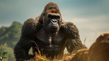 AI generated gorilla high quality image photo