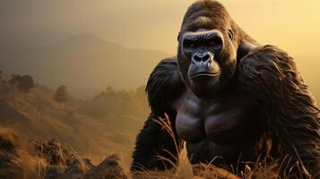 AI generated gorilla high quality image photo