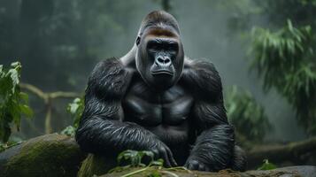 AI generated gorilla high quality image photo