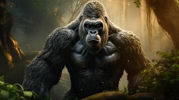 AI generated gorilla high quality image photo