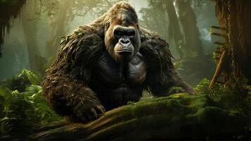 AI generated gorilla high quality image photo