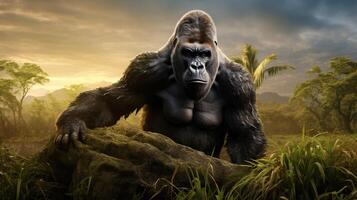 AI generated gorilla high quality image photo