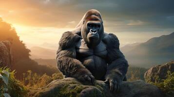 AI generated gorilla high quality image photo