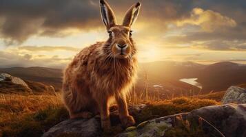 AI generated hare high quality image photo