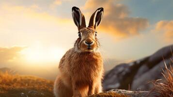 AI generated hare high quality image photo