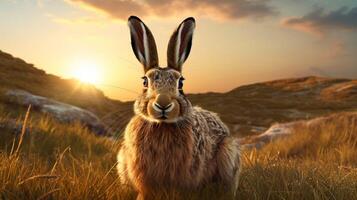 AI generated hare high quality image photo