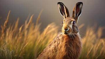 AI generated hare high quality image photo