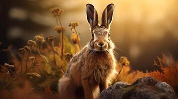 AI generated hare high quality image photo