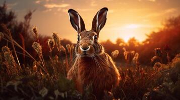 AI generated hare high quality image photo