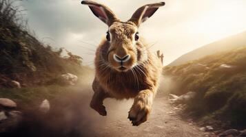 AI generated hare high quality image photo