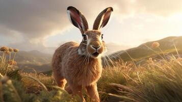 AI generated hare high quality image photo