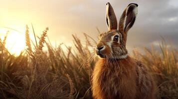 AI generated hare high quality image photo