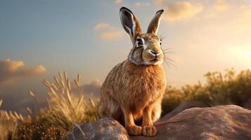 AI generated hare high quality image photo